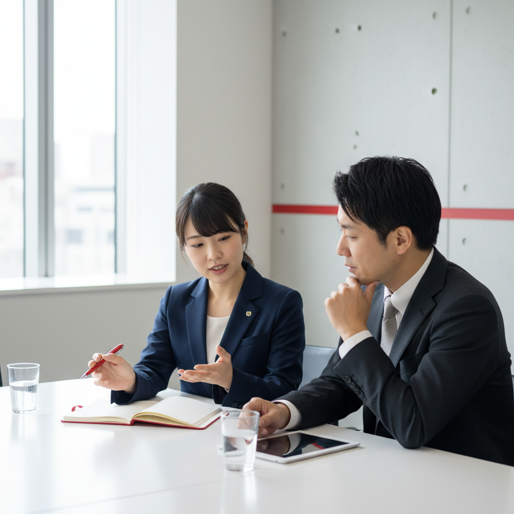 コンサルタントとクライアントが個別相談をしている様子